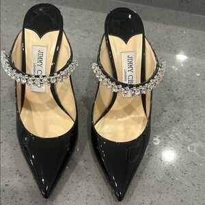 Jimmy Choo Black Crystal Embellished Women's Shoes